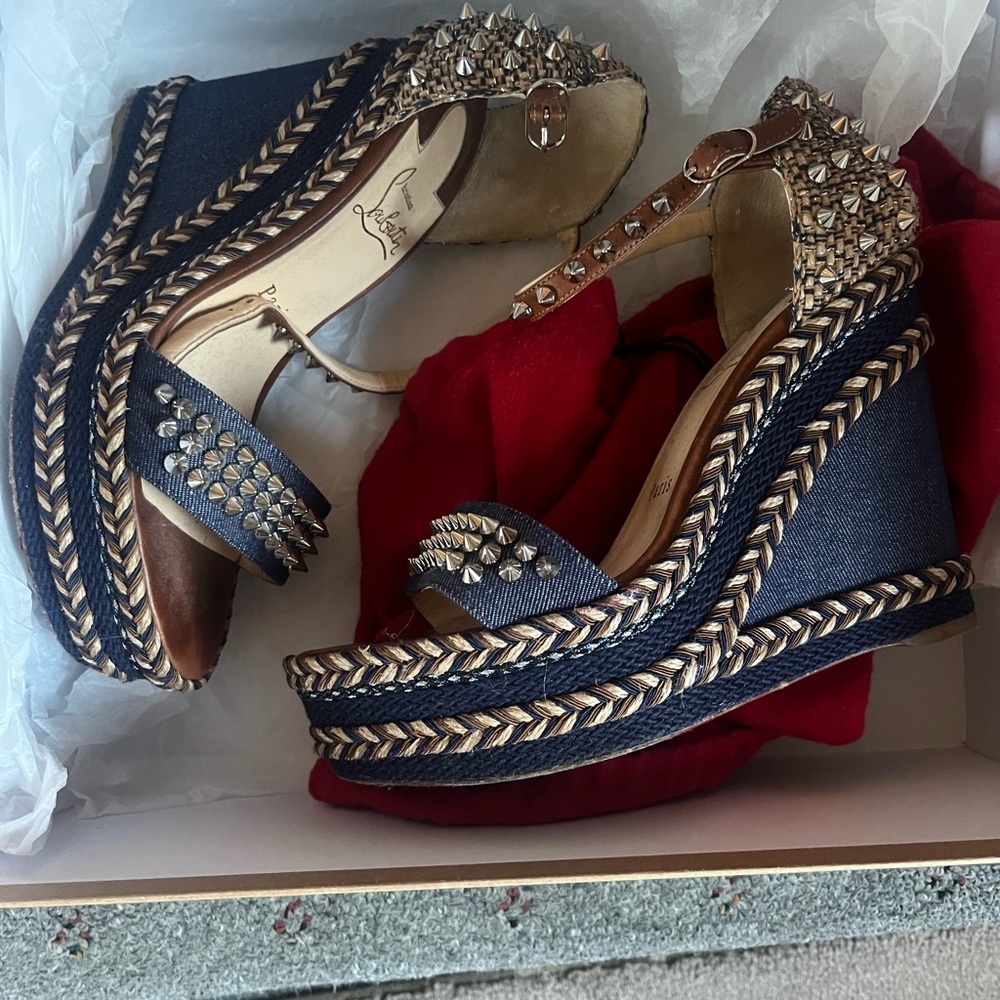 Christian Louboutin Denim wedges